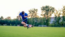 man playing soccer